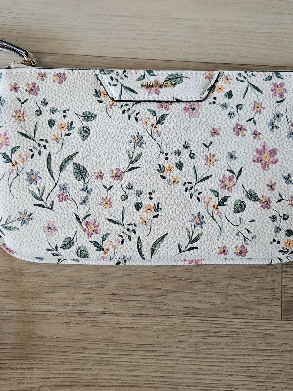 Nine‎ West Wristlet Clutch Handbag Spring Flowers Floral - 9.5 x 6.5 inch